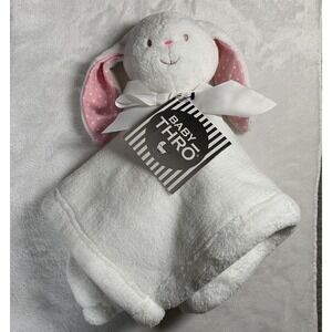 NWT Baby Thro Set  Pink Bunny Ear Rabbit Security Blanket Lovey Nunu‎ Toy Gift